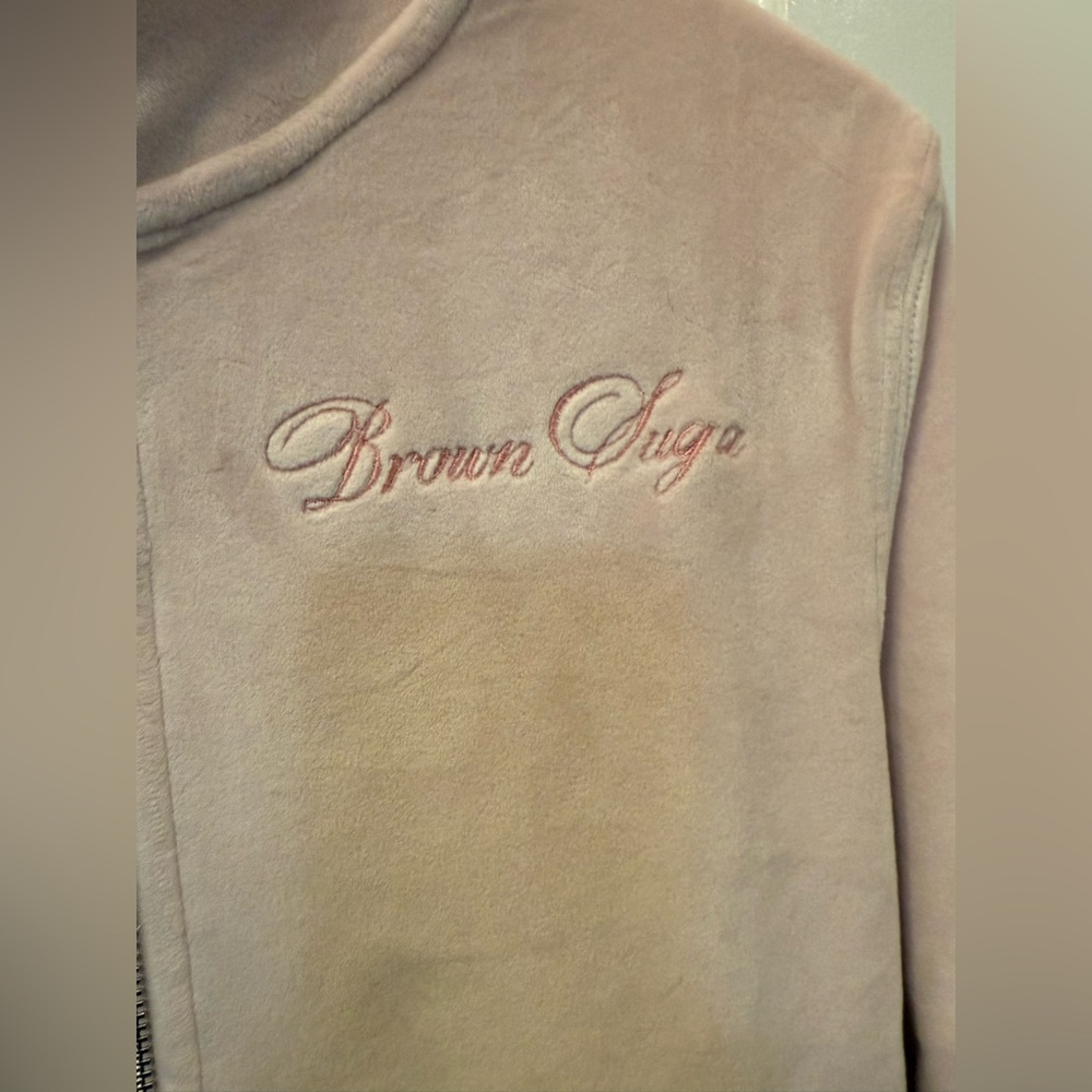 Legendary Rootz Brown Suga Velour Zip Up Hooded Jacket Size X-Small - Picture 7 of 7